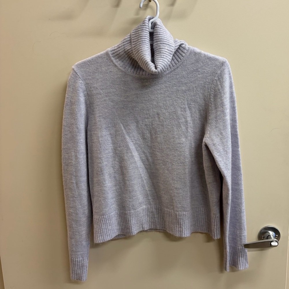 Simons Light Gray Turtleneck Sweater